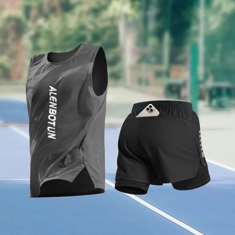 Completo Sportivo Uomo Estivo – Canotta e Pantaloncino Asciugatura Rapida per Running, Marathon e Basket