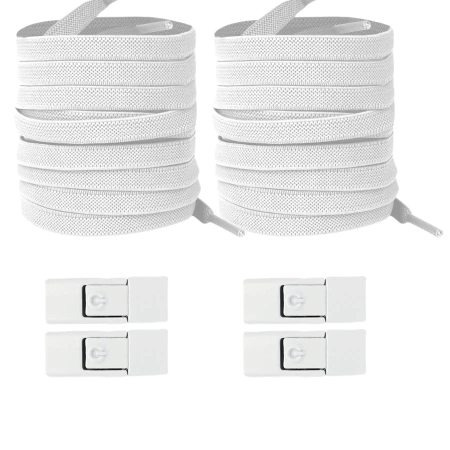 Lacci Elastici Senza Nodo con Chiusura a Pressione – Piatti 8mm per Sneaker, Bambini e Adulti