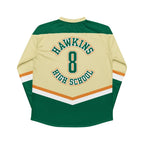 Hawkins High School Eishockey-Trikot Nr. 8 – Herren Langarm-Oberteil