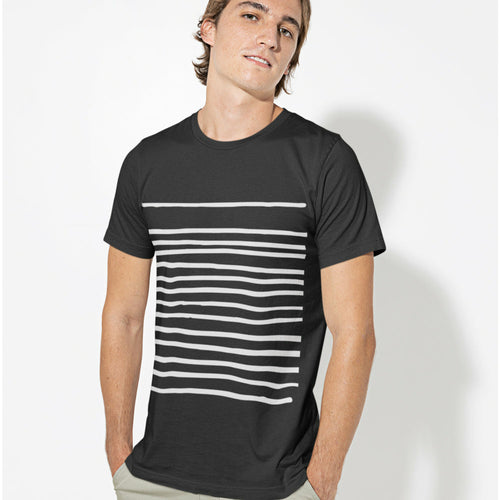 Lines T-Shirt - Men's Black Graphic Tee