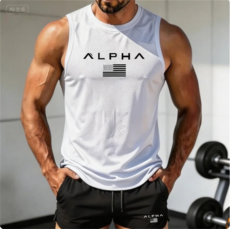 Bedrucktes Fitness-Set für Herren (Tanktop & Shorts) – Schnelltrocknende Basketball-Sportbekleidung