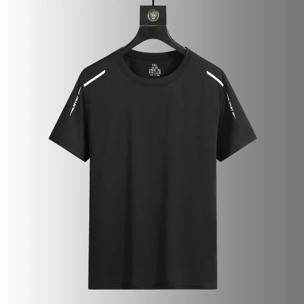T-Shirt Running Riflettente Manica Corta in Ice Silk – Asciugatura Rapida Estiva per Fitness e Sport