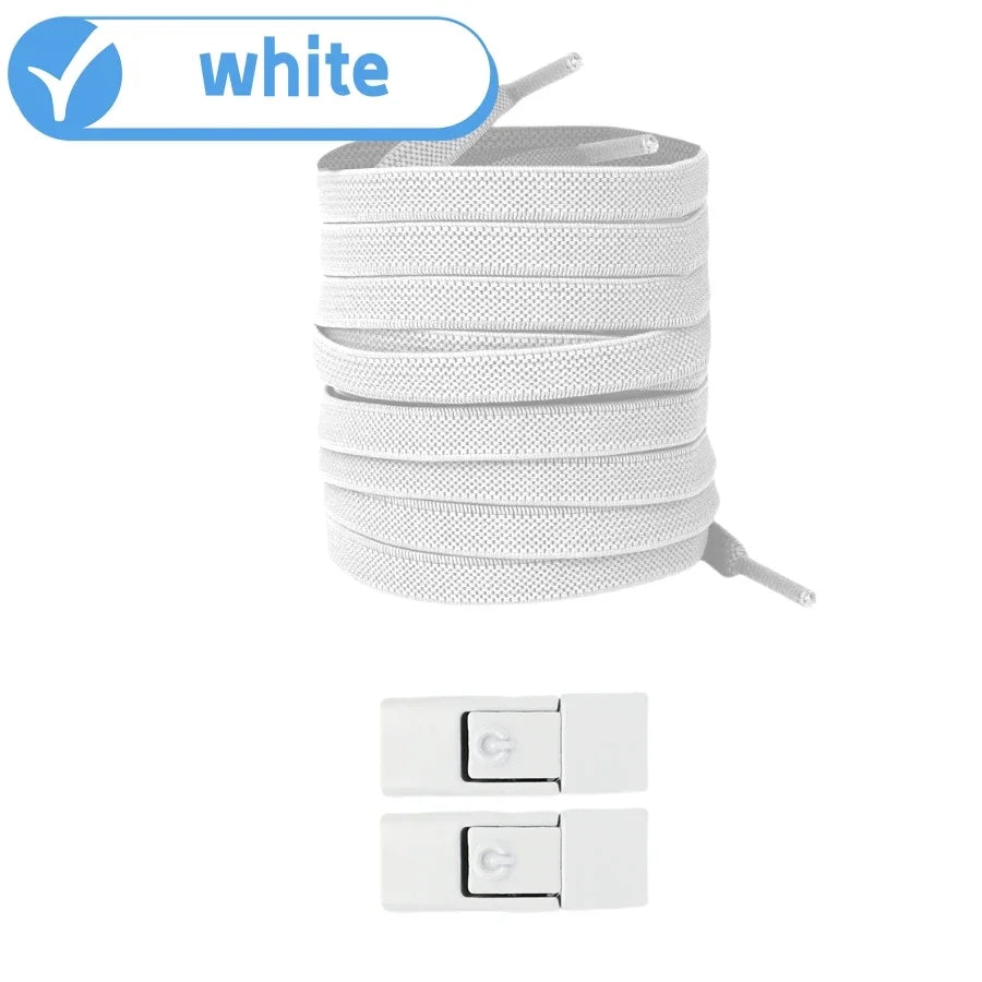 Lacci Elastici Senza Nodo con Chiusura a Pressione – Piatti 8mm per Sneaker, Bambini e Adulti