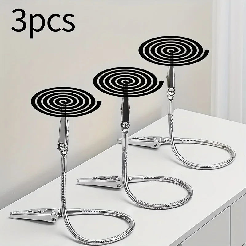 Porta Spirale Antizanzare in Acciaio Inox – Supporto Verticale con Clip Regolabili