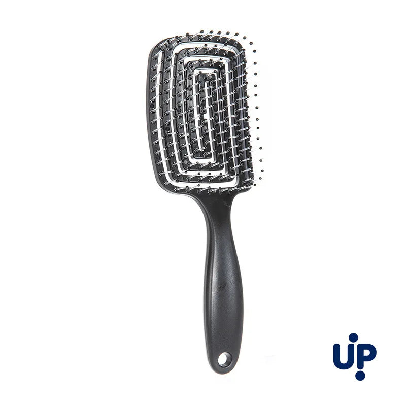 Pettine massaggiante per capelli districante e volumizzante, con design forato, strumento per lo styling di capelli veri e parrucche