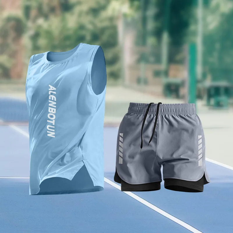 Completo Sportivo Uomo Estivo – Canotta e Pantaloncino Asciugatura Rapida per Running, Marathon e Basket