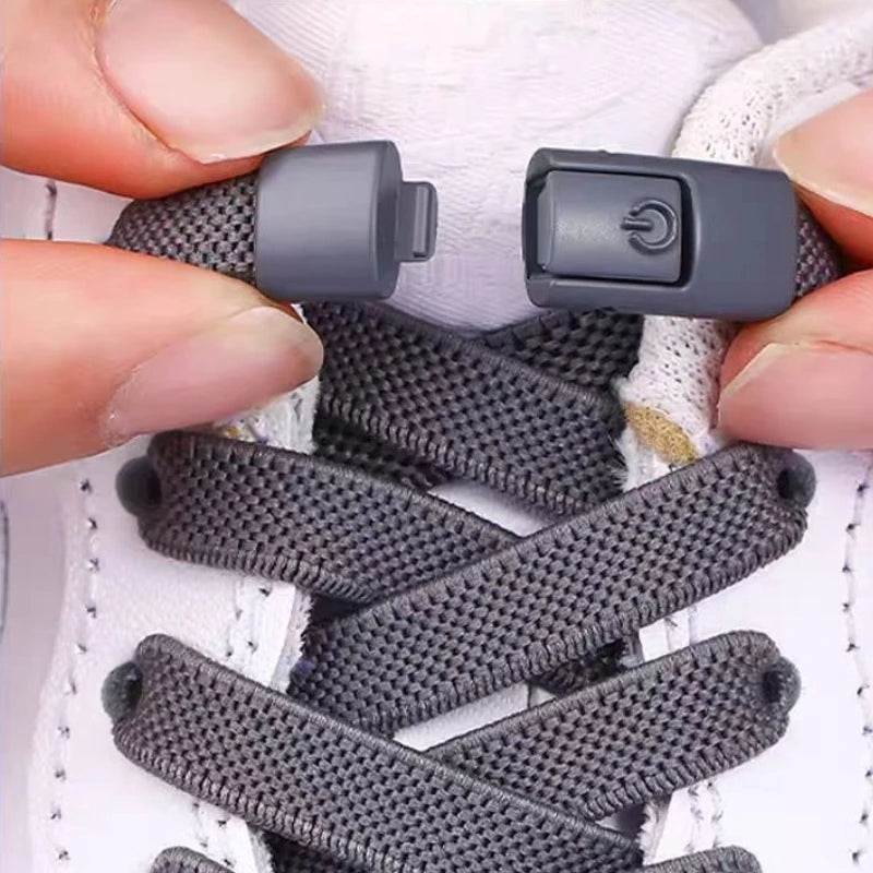 Lacci Elastici Senza Nodo con Chiusura a Pressione – Piatti 8mm per Sneaker, Bambini e Adulti