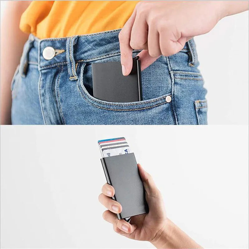 Portafoglio Slim RFID con Porta Carte Pop-Up – Uomo e Donna