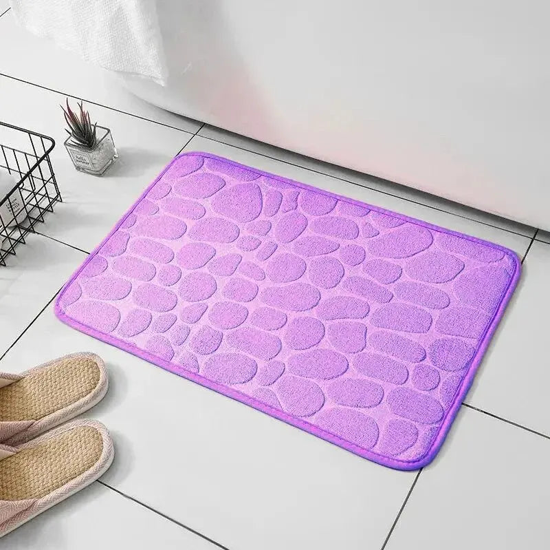Tappeto in Fibra Goffrata Antiscivolo – Effetto Ciottoli per Bagno e Soggiorno, Memory Foam