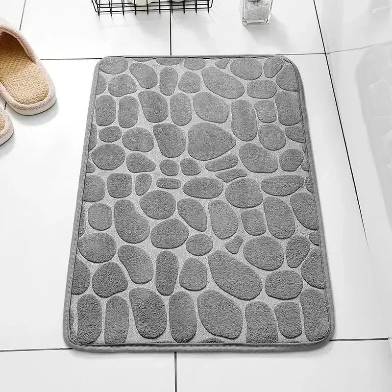 Tappeto in Fibra Goffrata Antiscivolo – Effetto Ciottoli per Bagno e Soggiorno, Memory Foam