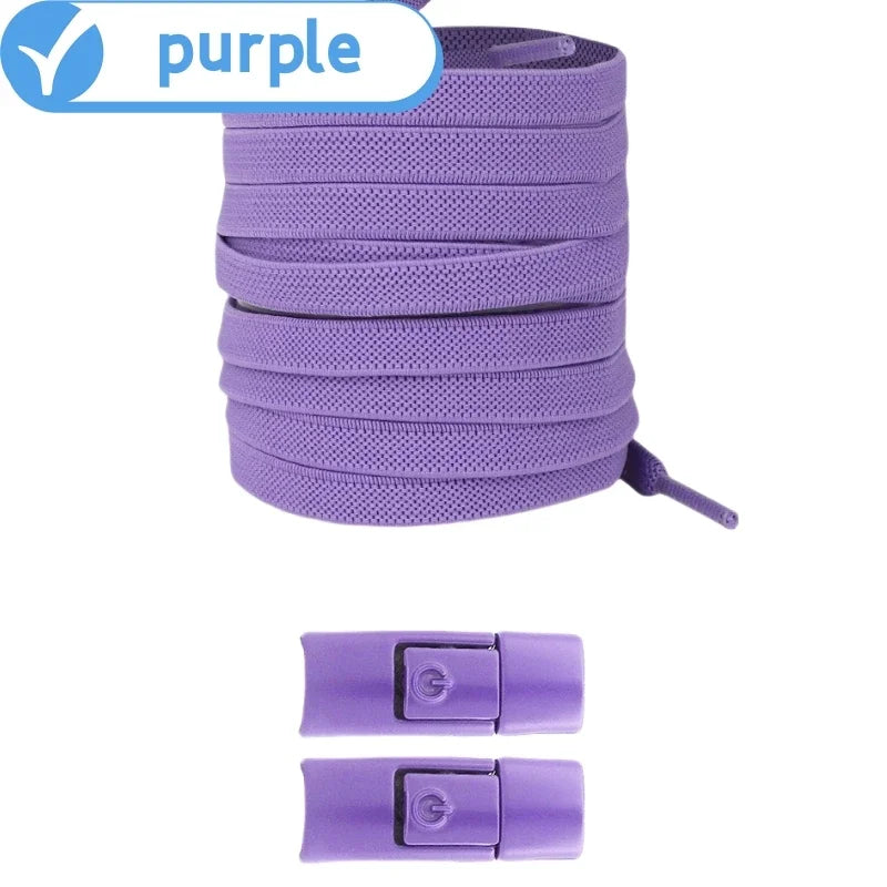 Lacci Elastici Senza Nodo con Chiusura a Pressione – Piatti 8mm per Sneaker, Bambini e Adulti