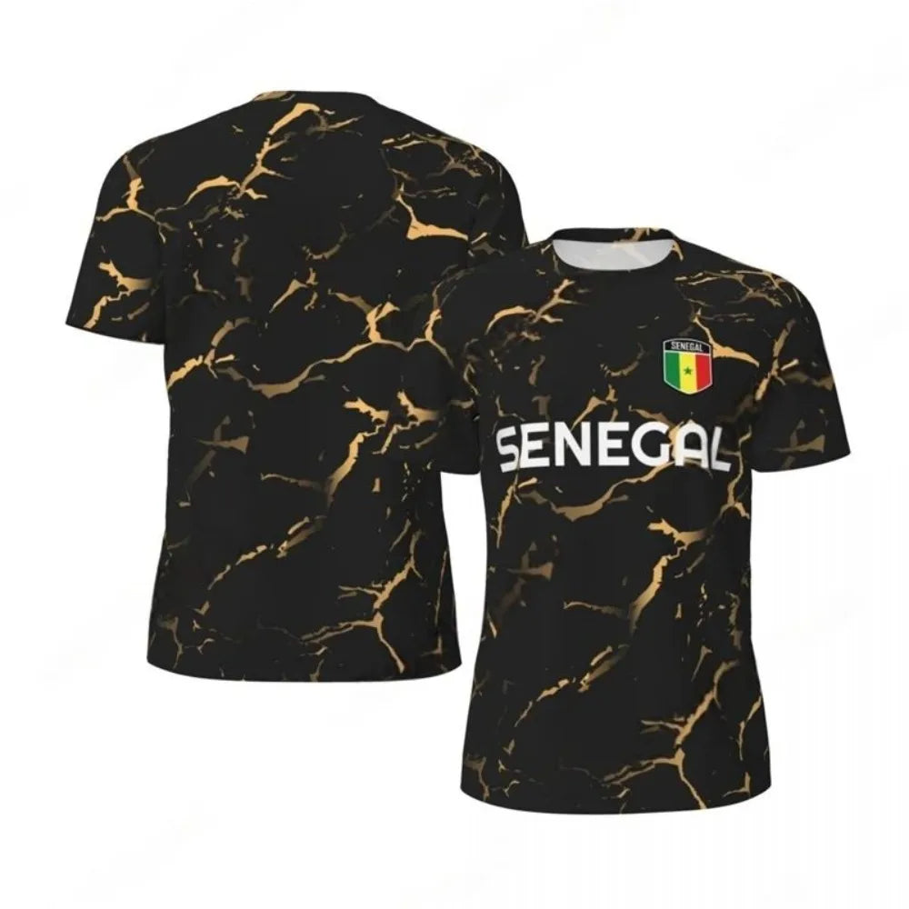 Senegal Flag 3D Football T-Shirt – Men's Graphic Sports Tee