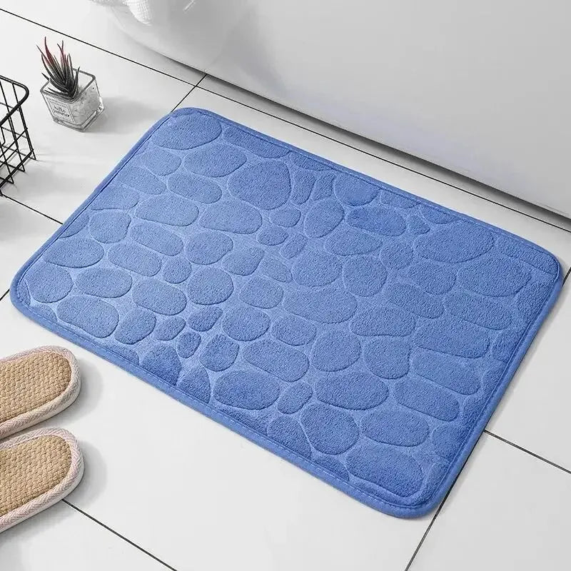 Tappeto in Fibra Goffrata Antiscivolo – Effetto Ciottoli per Bagno e Soggiorno, Memory Foam