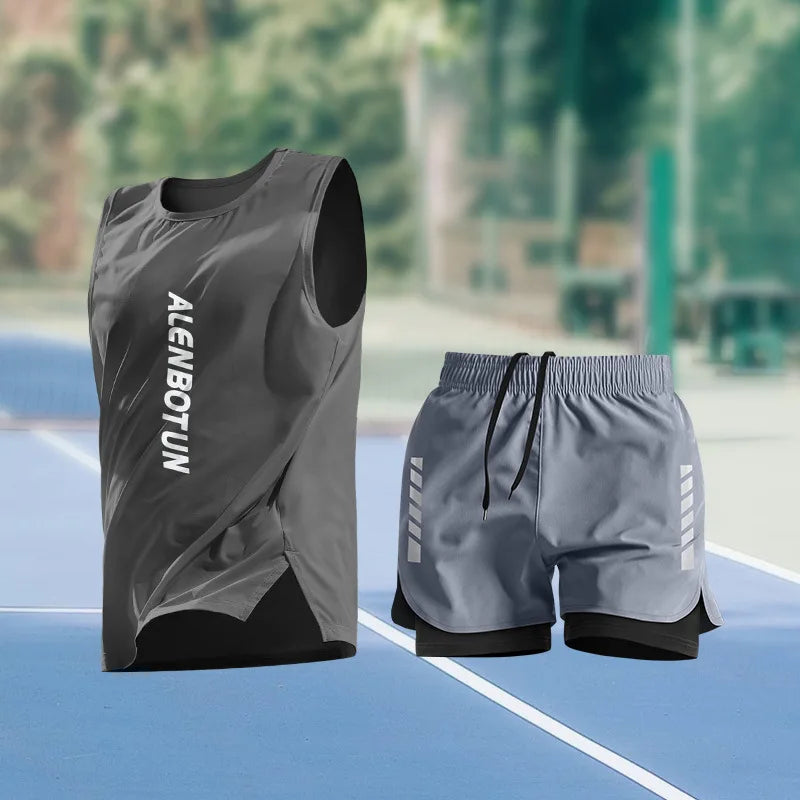 Completo Sportivo Uomo Estivo – Canotta e Pantaloncino Asciugatura Rapida per Running, Marathon e Basket