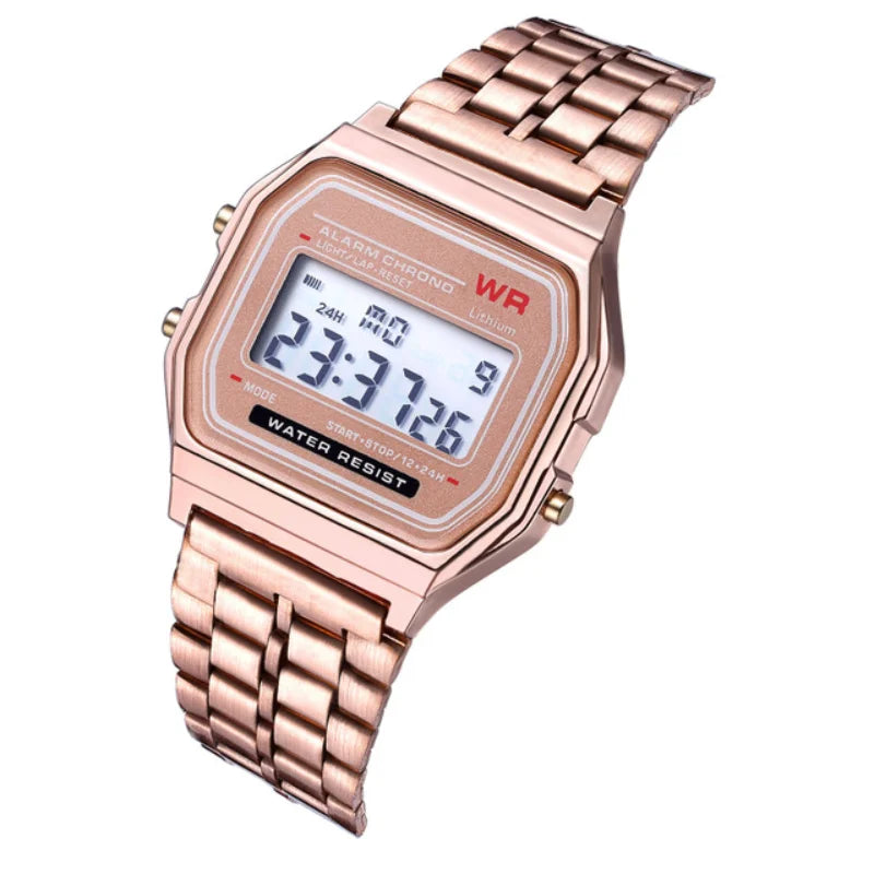 Orologio Digitale LED F91W con Cinturino in Acciaio – Unisex Multifunzione Sport ed Eleganza