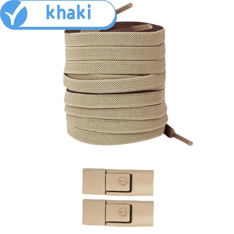Lacci Elastici Senza Nodo con Chiusura a Pressione – Piatti 8mm per Sneaker, Bambini e Adulti