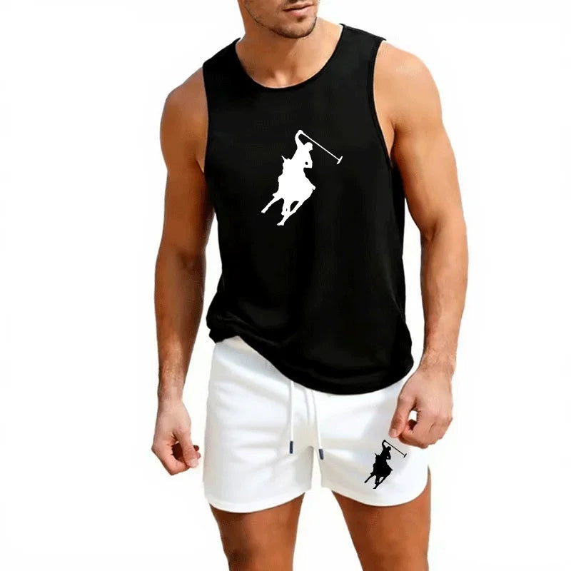 Men's Athletic Vest & Shorts Set – 2-Piece Summer Sportswear