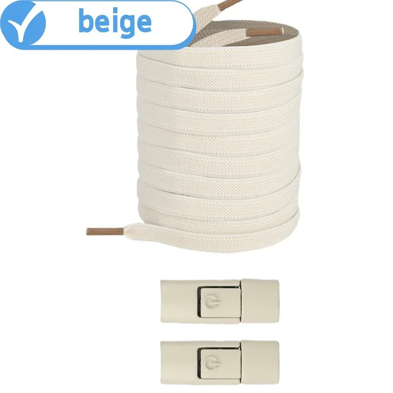 Lacci Elastici Senza Nodo con Chiusura a Pressione – Piatti 8mm per Sneaker, Bambini e Adulti