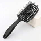 Pettine massaggiante per capelli districante e volumizzante, con design forato, strumento per lo styling di capelli veri e parrucche
