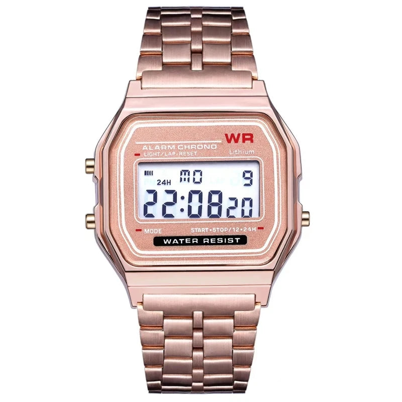 Orologio Digitale LED F91W con Cinturino in Acciaio – Unisex Multifunzione Sport ed Eleganza
