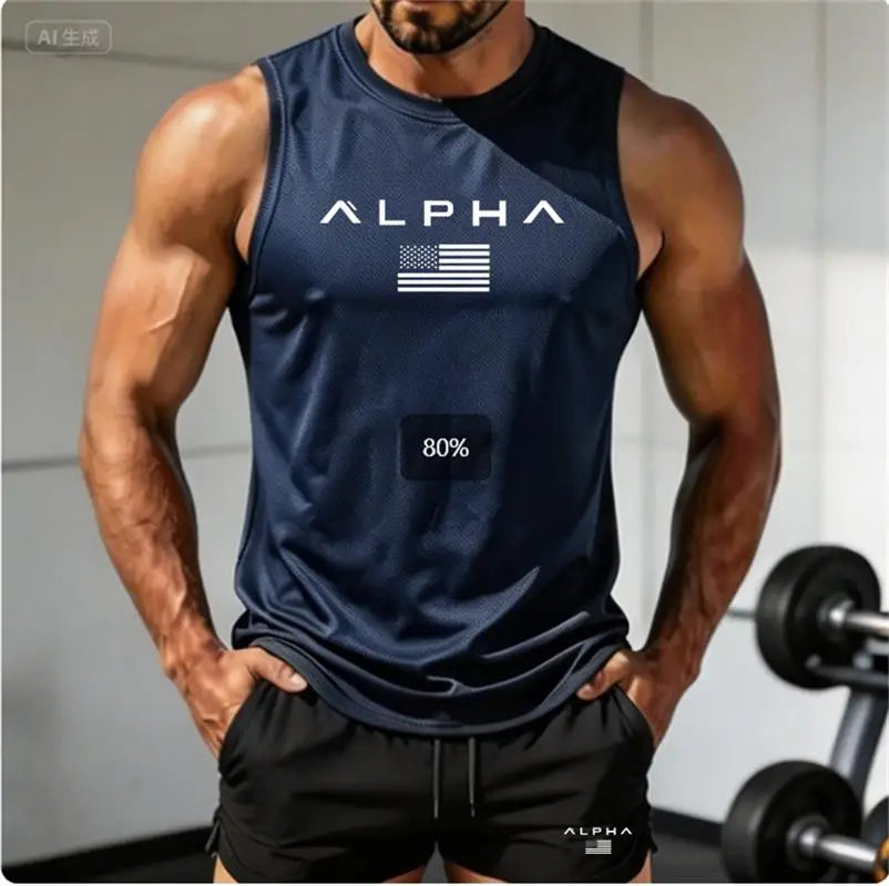 Bedrucktes Fitness-Set für Herren (Tanktop & Shorts) – Schnelltrocknende Basketball-Sportbekleidung