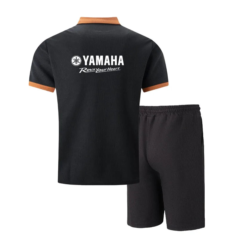 Herren Waffelpiqué-Polo & Shorts Set – Atmungsaktive lässige Streetwear