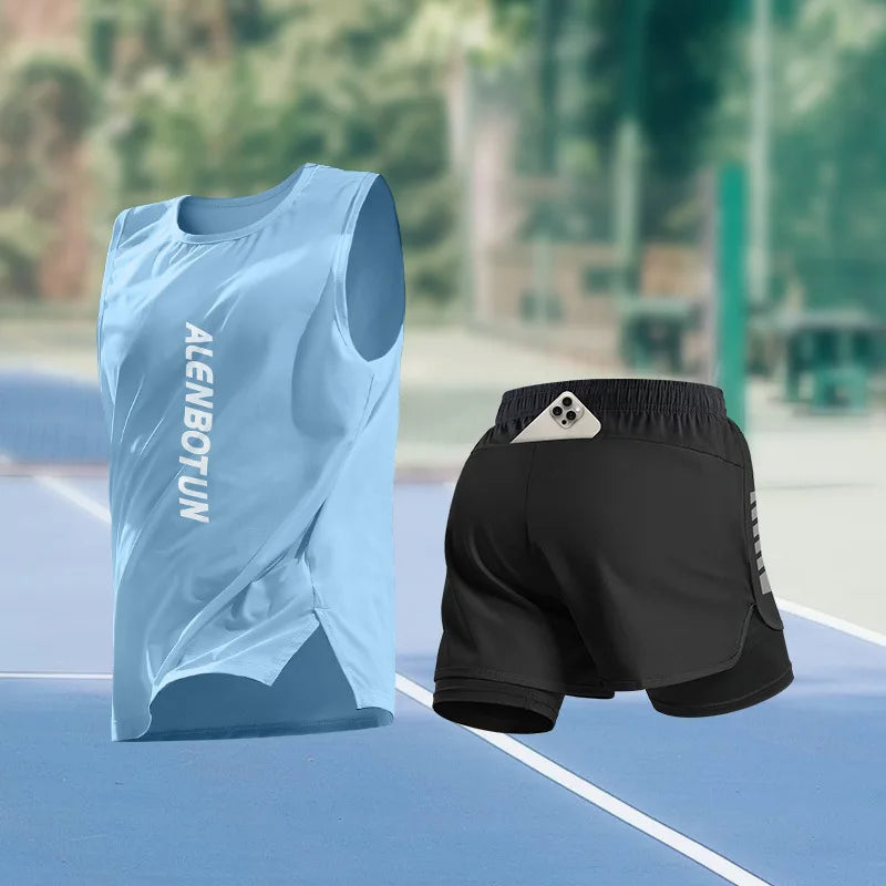 Completo Sportivo Uomo Estivo – Canotta e Pantaloncino Asciugatura Rapida per Running, Marathon e Basket