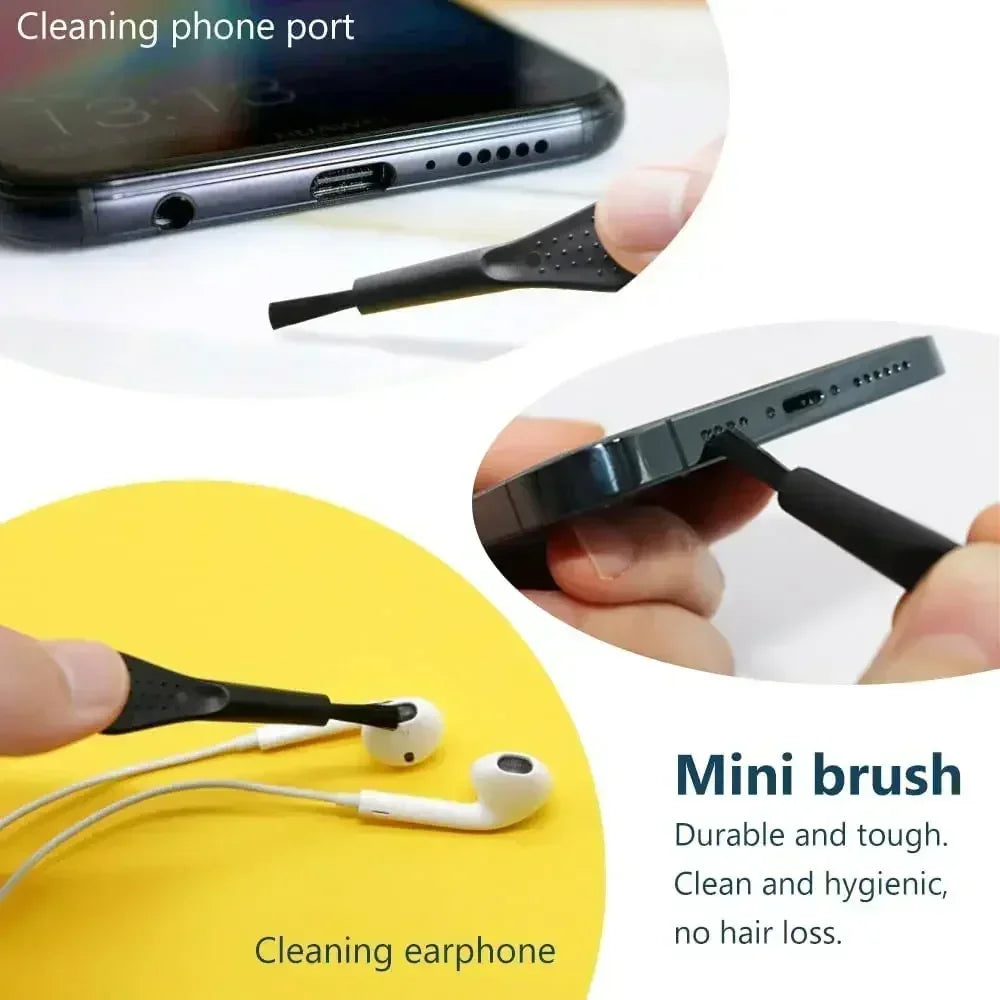 Kit Pulizia Smartphone – Spazzole, Tappi Antipolvere e Pennelli per iPhone, Samsung, Xiaomi