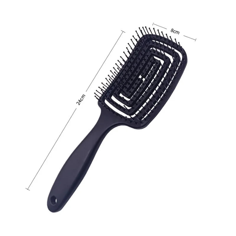 Pettine massaggiante per capelli districante e volumizzante, con design forato, strumento per lo styling di capelli veri e parrucche