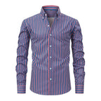 Men's Long Sleeve Striped Shirt – Non-Iron Business Dress Shirt