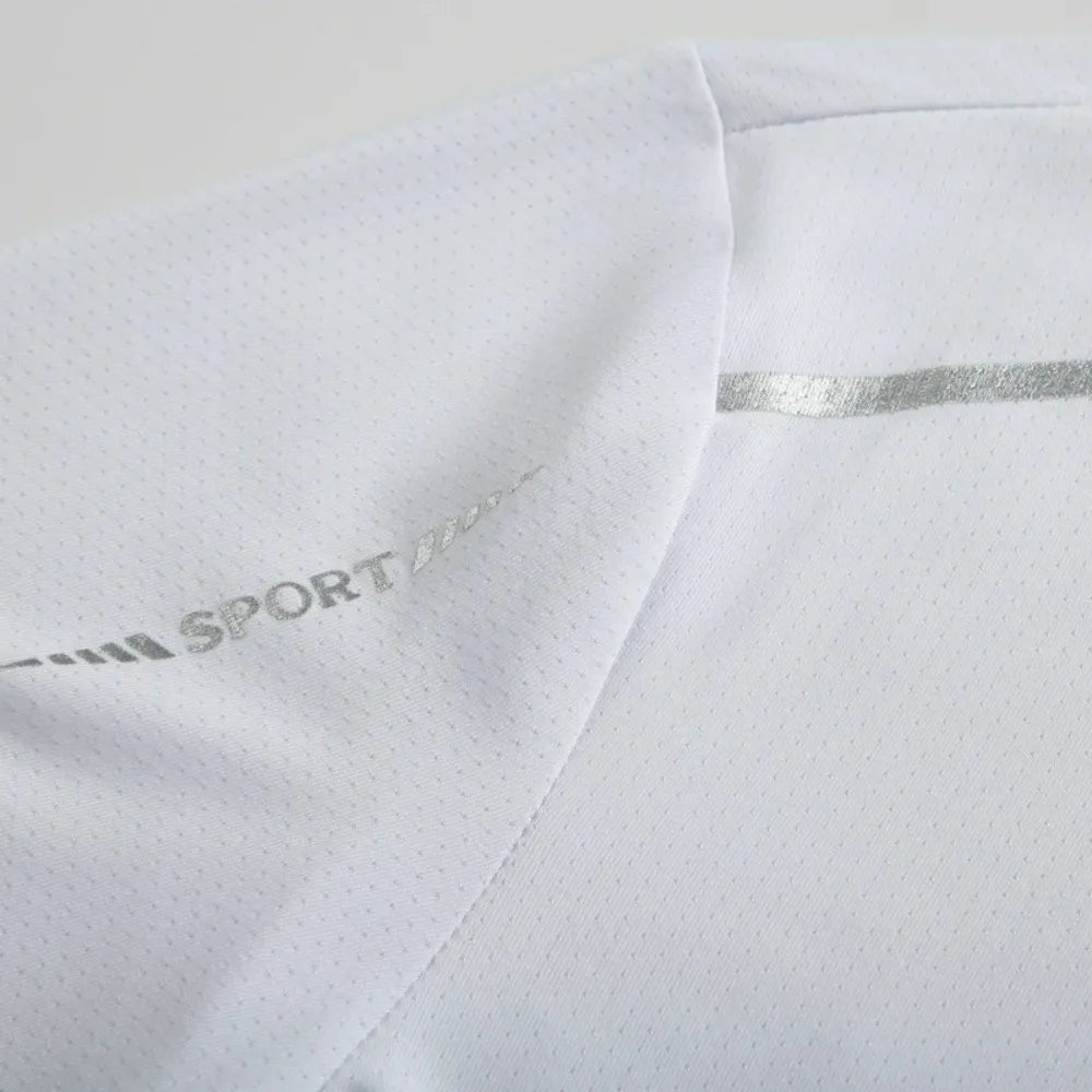 T-Shirt Running Riflettente Manica Corta in Ice Silk – Asciugatura Rapida Estiva per Fitness e Sport