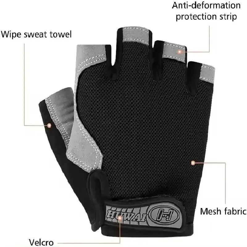 Guanti Senza Dita Traspiranti Antiscivolo – Unisex per Palestra, Ciclismo, Pesca e Sport Outdoor