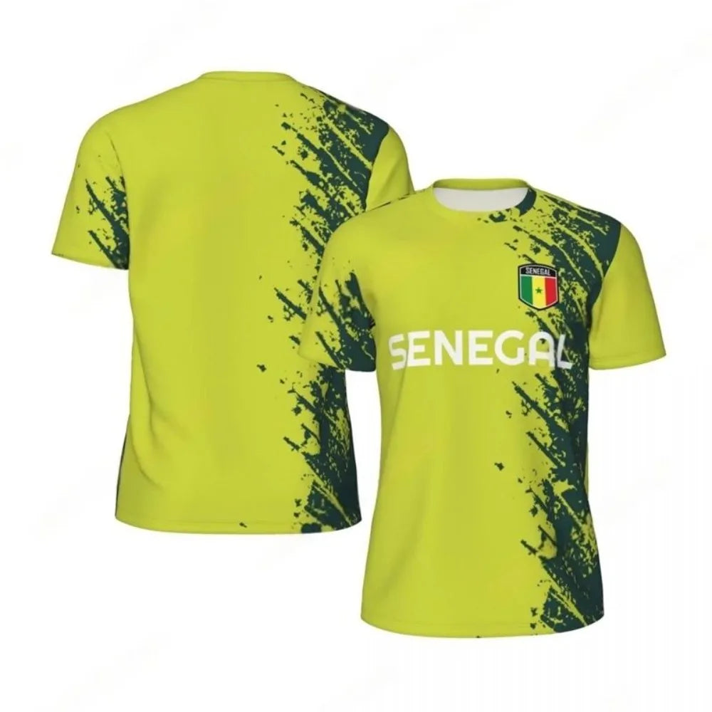 Senegal Flag 3D Football T-Shirt – Men's Graphic Sports Tee
