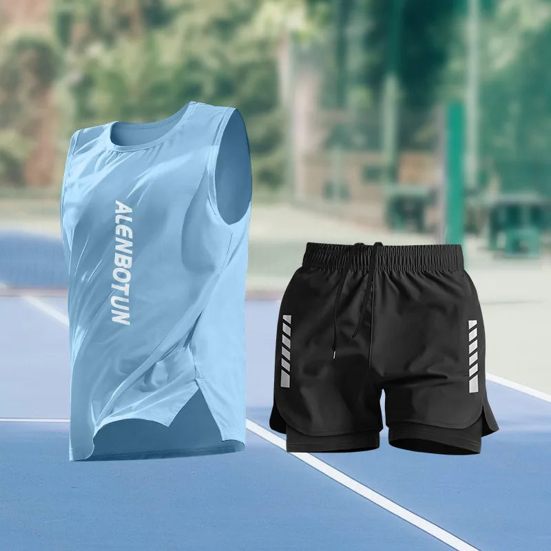 Completo Sportivo Uomo Estivo – Canotta e Pantaloncino Asciugatura Rapida per Running, Marathon e Basket