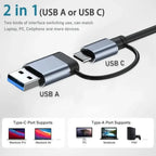 TYPE-C Hub USB3.0 Hub 8-in-2 USB-Verteiler mit SD/TF-Kartenleser & 3,5-mm-Audiobuchse für MacBook/PC/Laptop/Tablet-Geräte Splitter