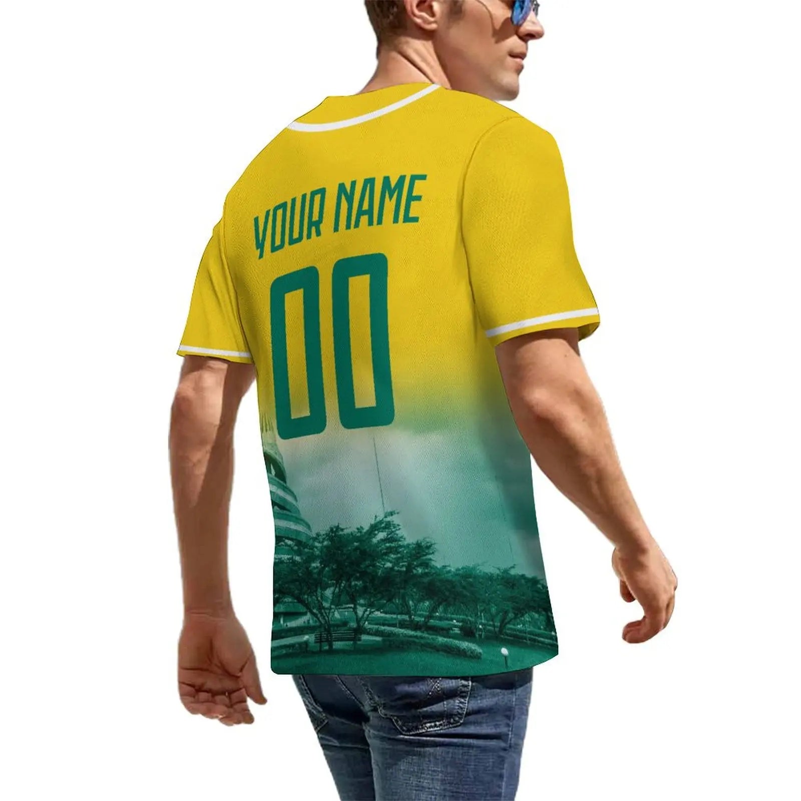 Cameroon Baseball Jersey – Custom Name & Number, City Skyline Design