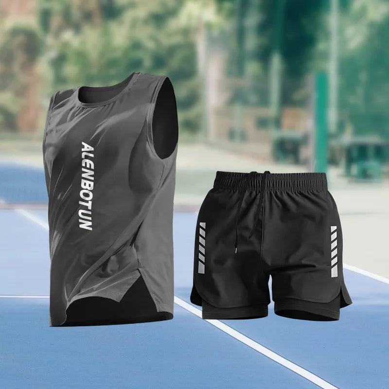 Completo Sportivo Uomo Estivo – Canotta e Pantaloncino Asciugatura Rapida per Running, Marathon e Basket