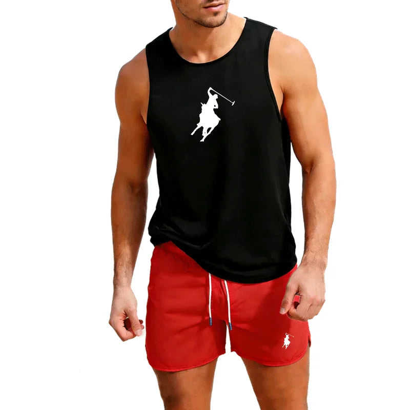 Herren Sport-Set aus Weste und Shorts – 2-teilige Sommer-Sportbekleidung