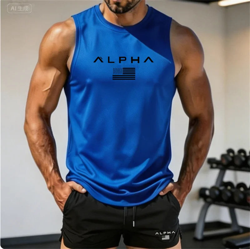 Bedrucktes Fitness-Set für Herren (Tanktop & Shorts) – Schnelltrocknende Basketball-Sportbekleidung