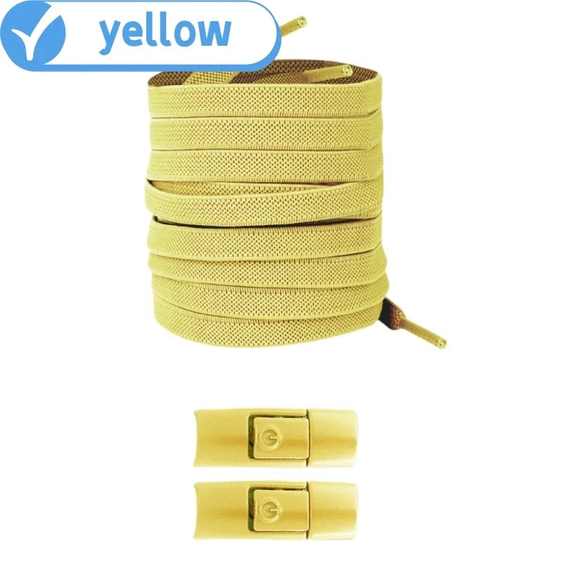 Lacci Elastici Senza Nodo con Chiusura a Pressione – Piatti 8mm per Sneaker, Bambini e Adulti