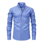 Men's Long Sleeve Striped Shirt – Non-Iron Business Dress Shirt