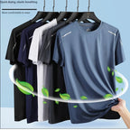 Sommer Herren Lauf-T-Shirts schnelltrocknend atmungsaktiv zum Wandern Angeln weiche Elastizität Outdoor-Sport Kurzarmshirt