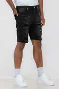 Washed Distressed Denim Shorts — Men's Casual