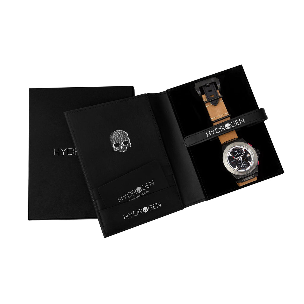 Otto Chrono Silver Black - Artisanal Leather Strap