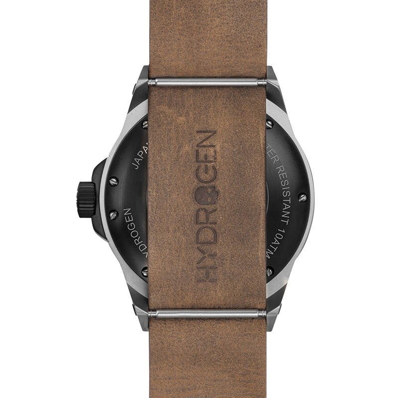 Otto Chrono Silver Black - Artisanal Leather Strap