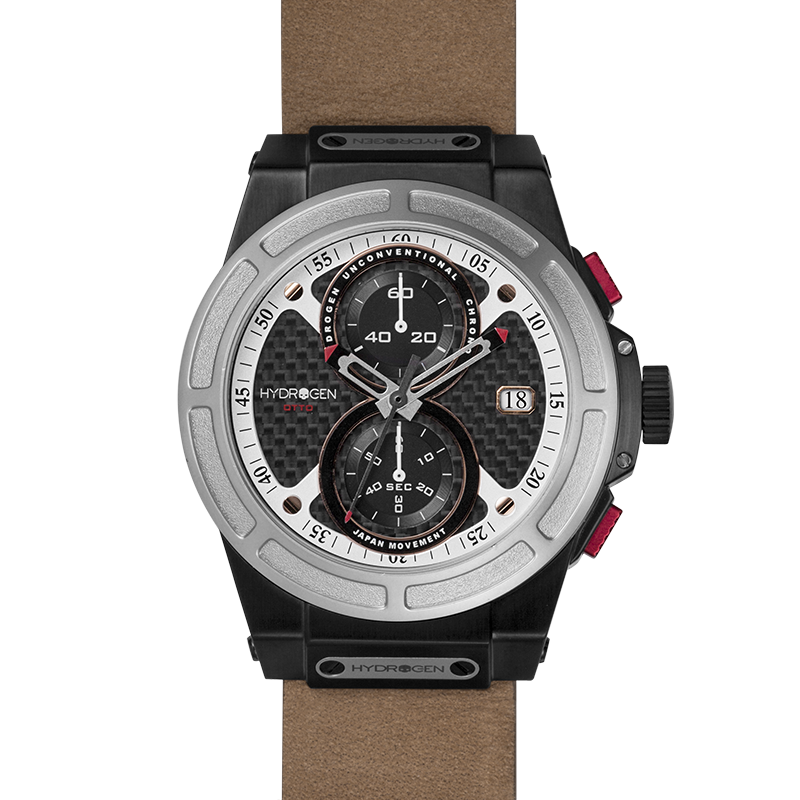 Otto Chrono Silver Black - Artisanal Leather Strap