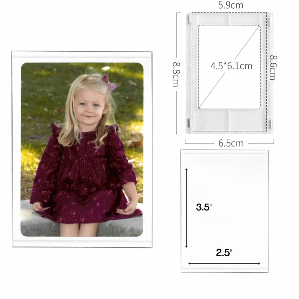 Mini-Magnet-Bilderrahmen 2,5 Zoll × 3,5 Zoll – Packung mit 1, 5 oder 10
