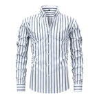 Men's Long Sleeve Striped Shirt – Non-Iron Business Dress Shirt