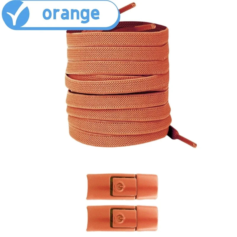 Lacci Elastici Senza Nodo con Chiusura a Pressione – Piatti 8mm per Sneaker, Bambini e Adulti