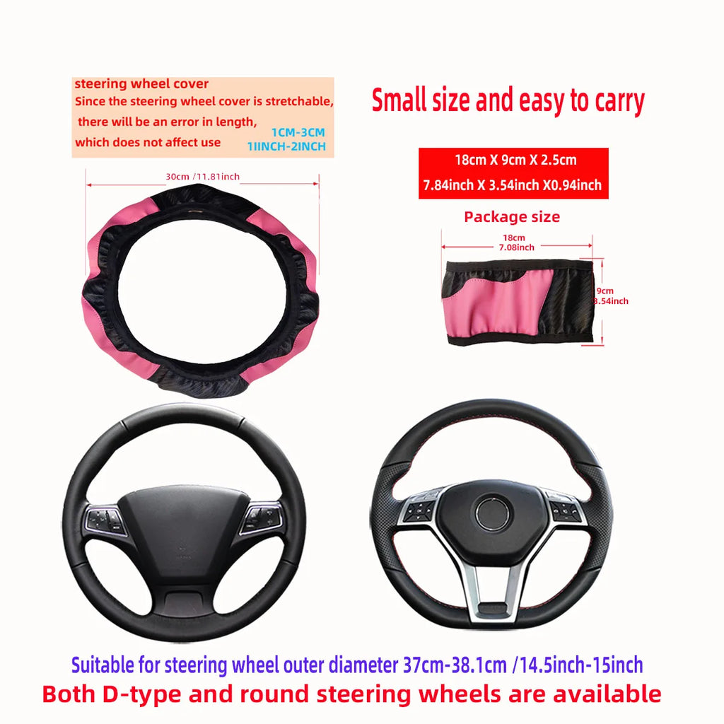 Coprivolante in Pelle PU Effetto Carbonio – Universale 37-38 cm, 13 Colori